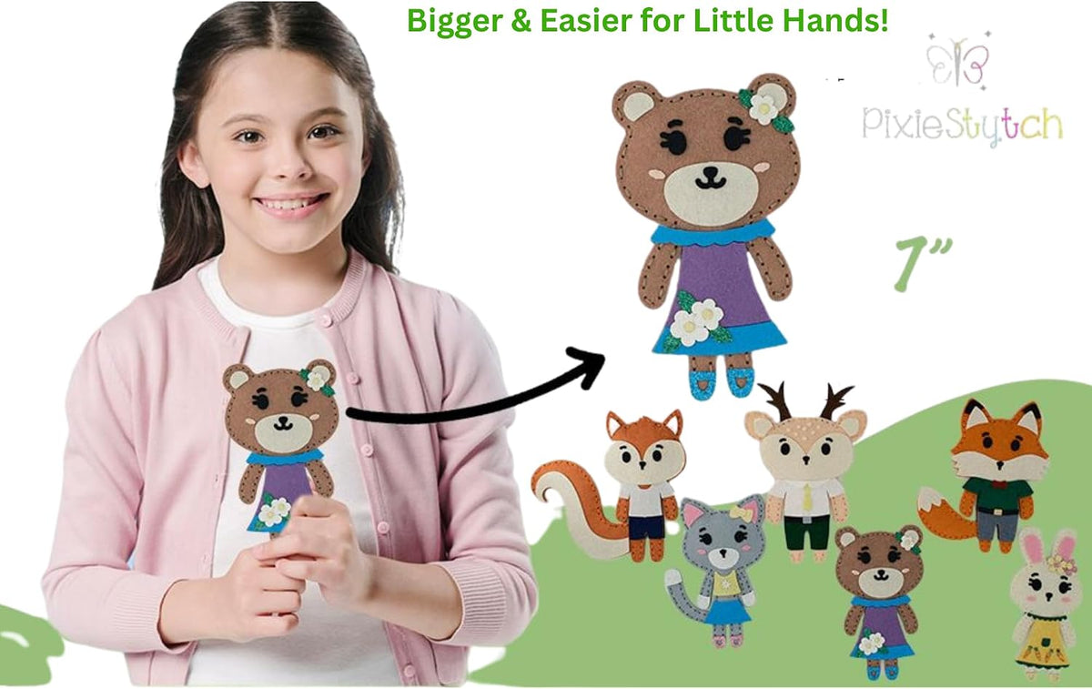 Sewing Kit for Kids - Sew & Create 6 Adorable Woodland Projects - Fun DIY Craft Set for Ages 6 and up - Educational &
