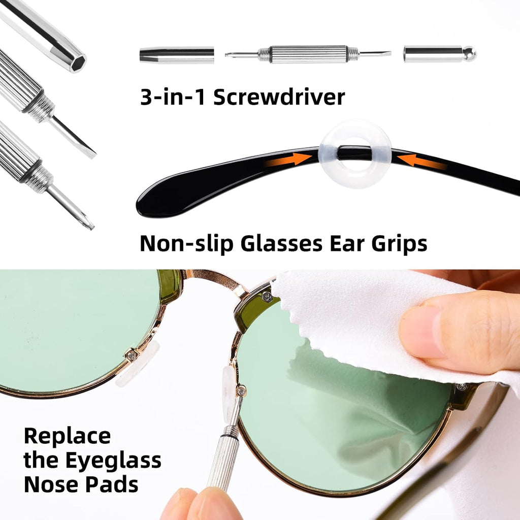 Glasses Cleaner Eyeglass Cleaning Kit with Anti Fog Spray, Microfiber Cloth | Streak-Free Cleaning Pads，Lens Wipes