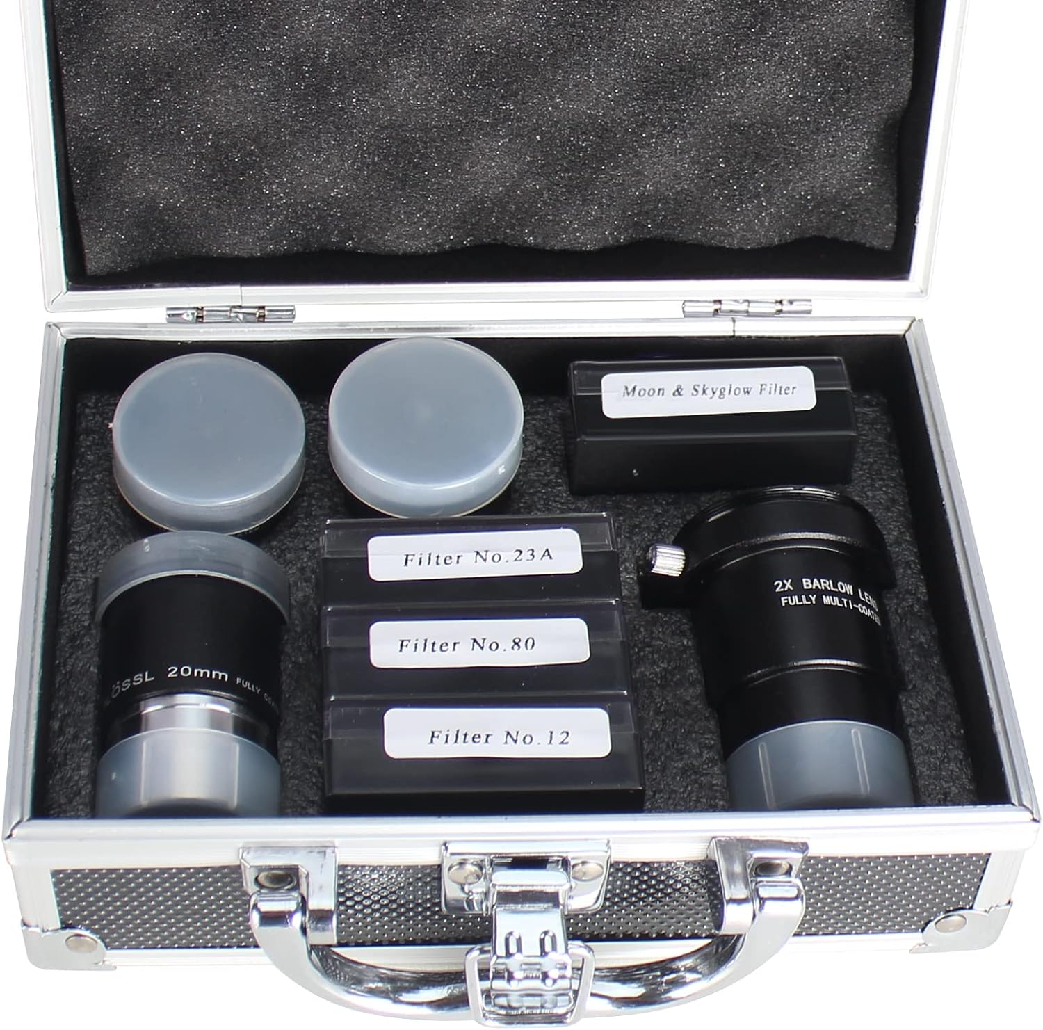 Astronomical Telescope Accessory Kit - with 3pcs Plossl Eyepieces Set, 4pcs Filter Set, a 2X Barlow Lens