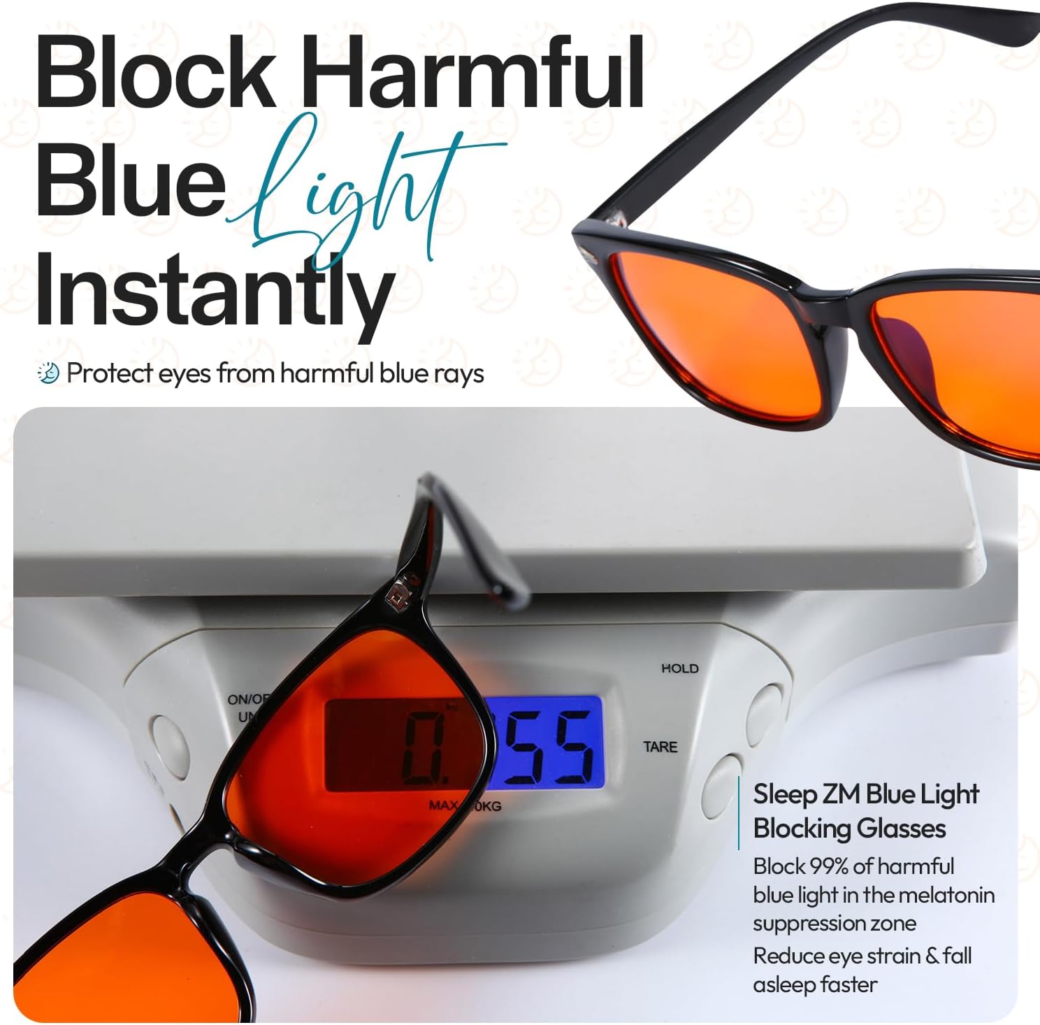 Blue Light Blocking & Light Sensitivity Glasses with 14 Lens Types