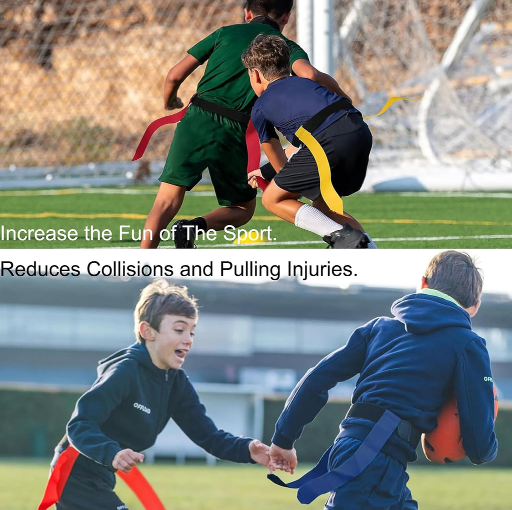 Flag Football Belts for Kids&Adult 6/10/14 Adjustable Flag Football Set 14 Player With 42 Flags For Flag Football
