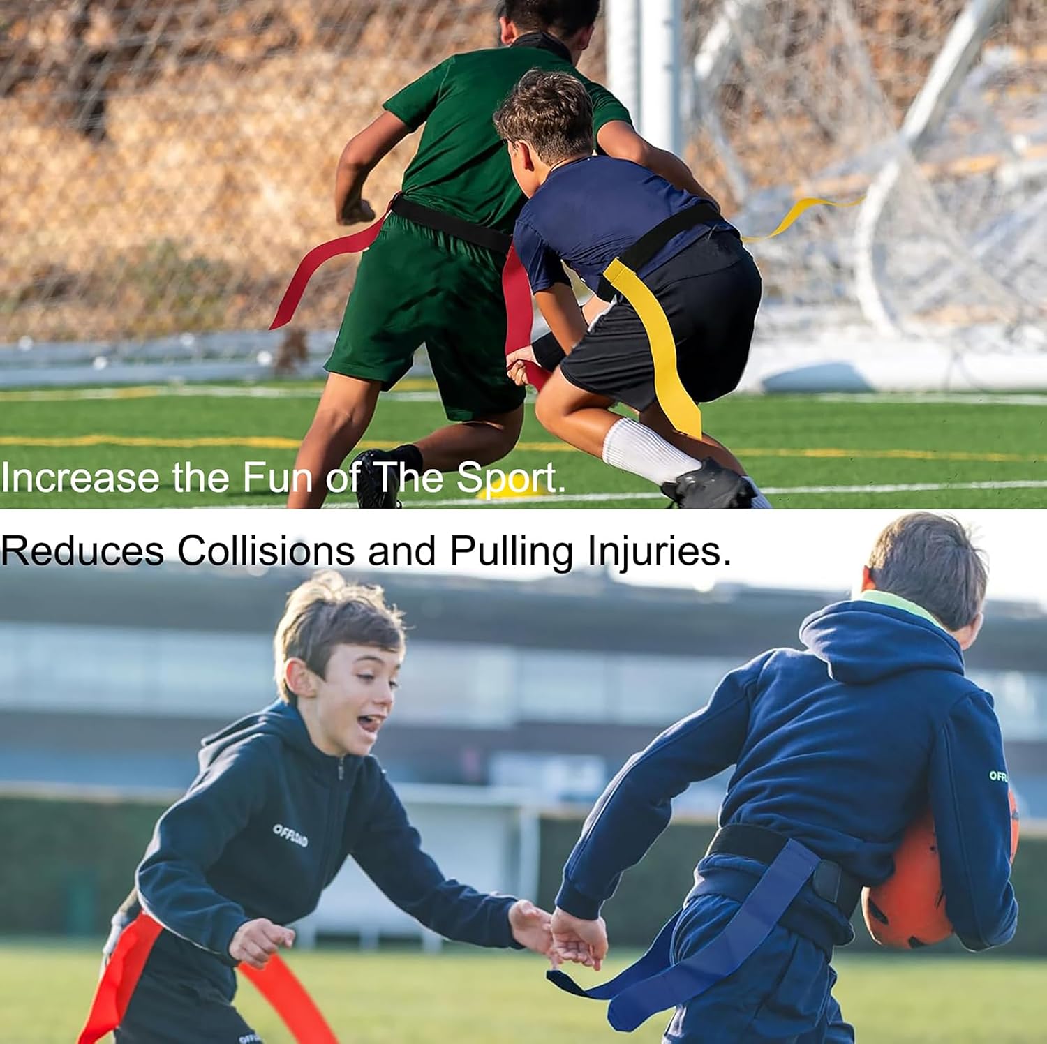 Flag Football Belts for Kids&Adult 6/10/14 Adjustable Flag Football Set 14 Player With 42 Flags For Flag Football