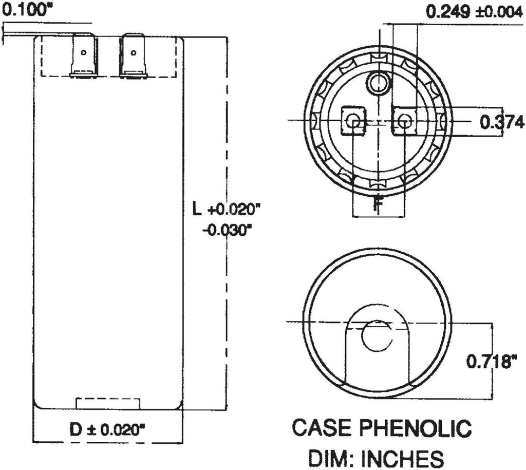 VANGUARD BC-124 110-125VAC, 50/60HZ, Capacitor