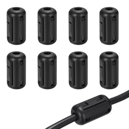 8Pcs Clip-on Ferrite Ring Core 7mm RFI EMI Noise Suppression