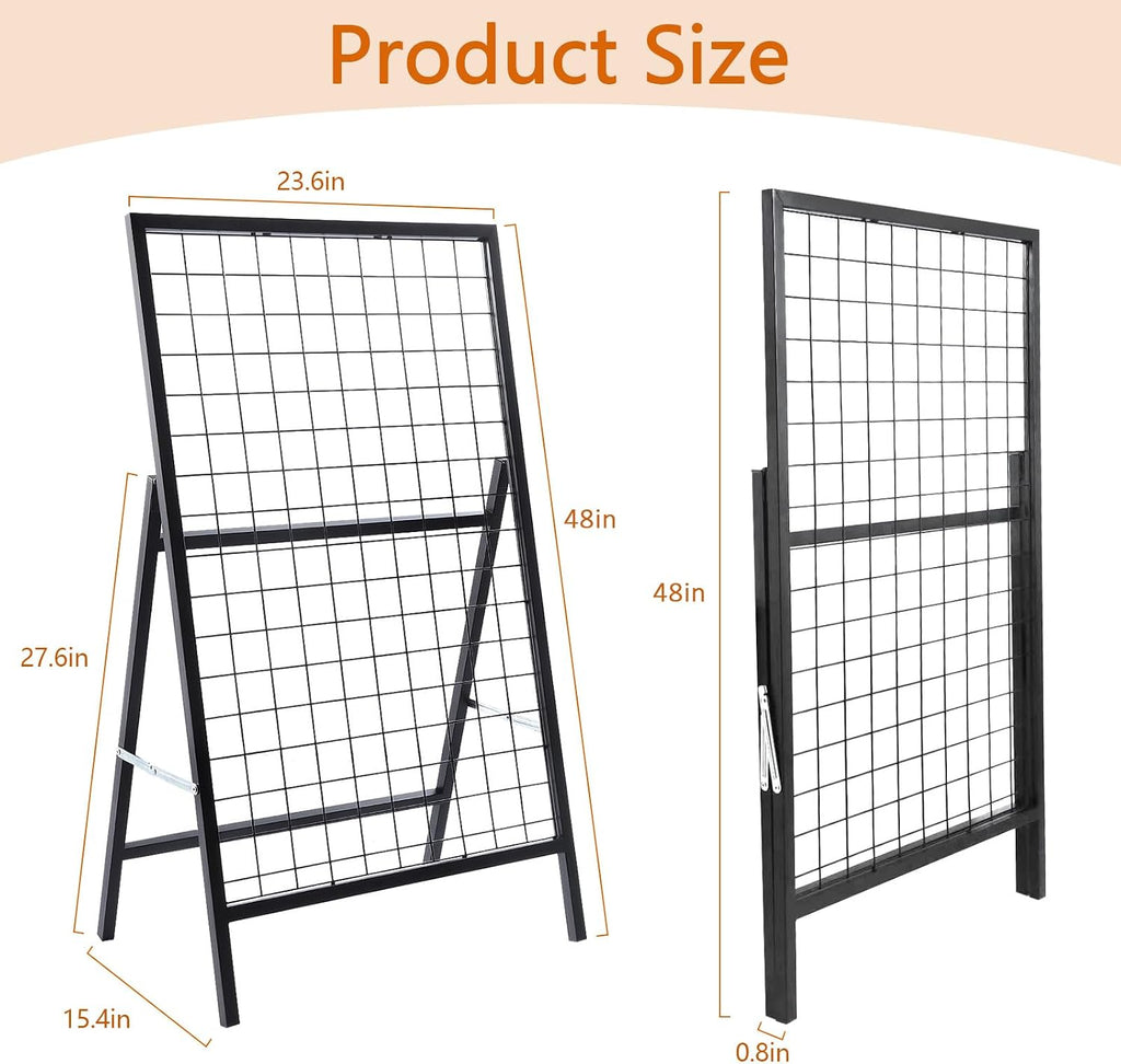 Metal Grid Wall Panels, Black Wire Grid Panel, Gridwall Display Stand, Heavy Duty Gridwall Panels for Retail Display