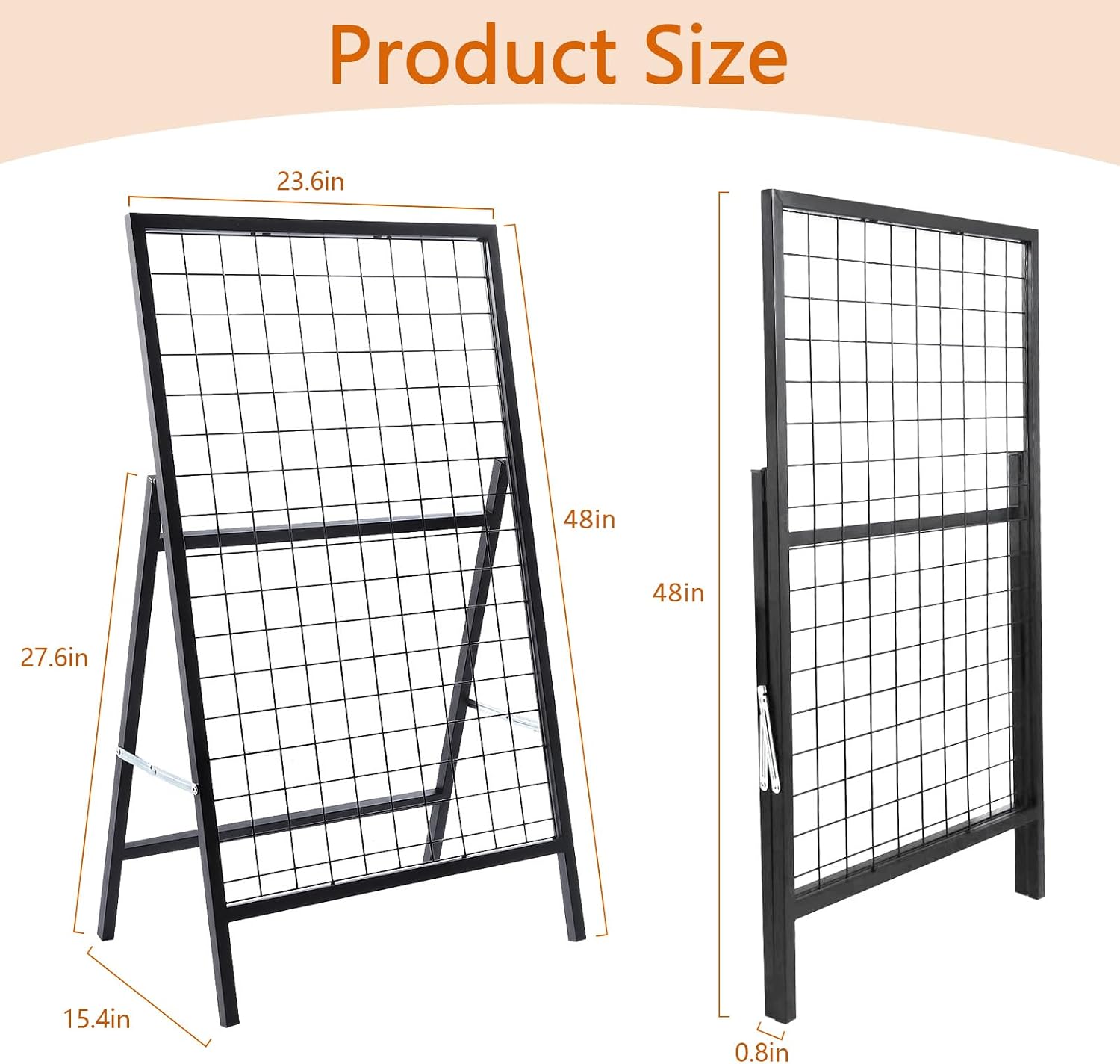 Metal Grid Wall Panels, Black Wire Grid Panel, Gridwall Display Stand, Heavy Duty Gridwall Panels for Retail Display