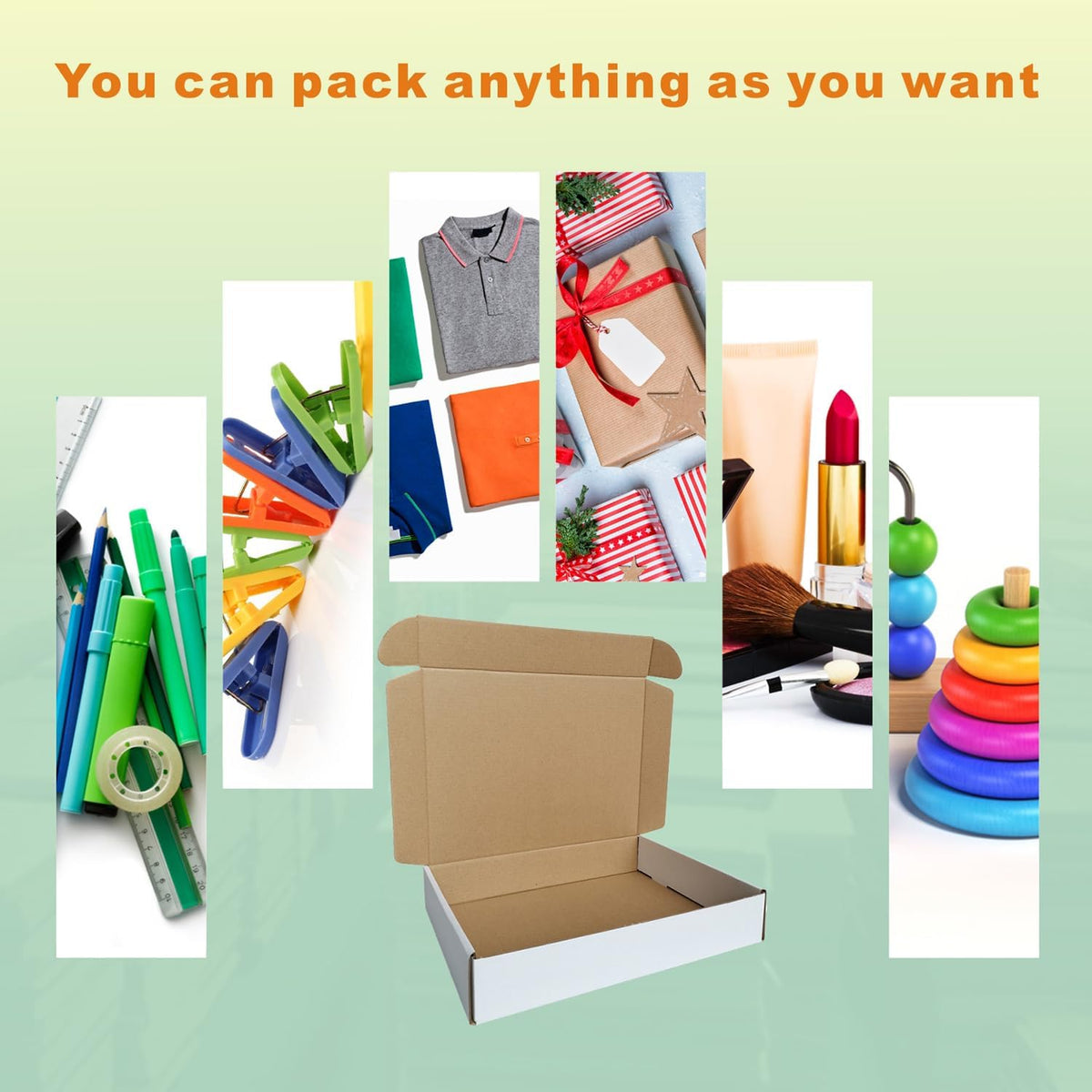 Corrugated Mailers, 11 1/8" x 8 5/8" x 2"(Inner Size), 25 Pack, Cardboard Shipping Boxes, Oyster White (CM1182-25)