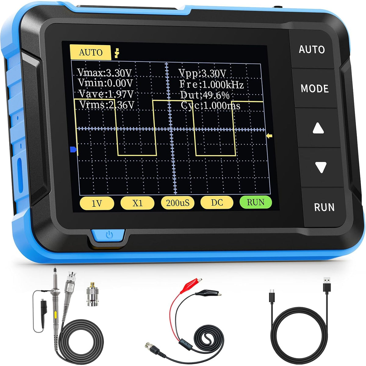 FNIRSI DSO152 Handheld Oscilloscope 200kHz Bandwidth, 2.5MS/s Sampling Rate