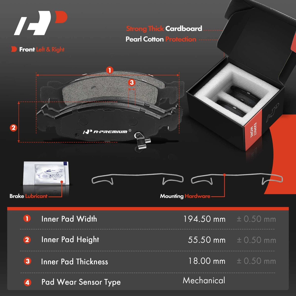 A-Premium Front Brake Rotors and Ceramic Pads Kit with Calipers