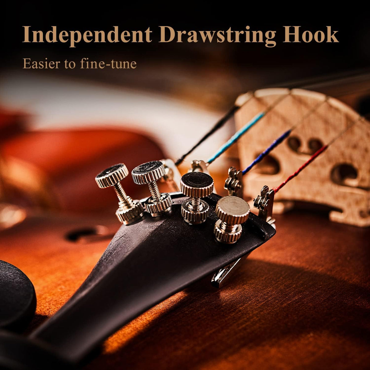 4/4 Full Size Violin Set Matte Fiddle for Beginners Adults with Hard Case, Rosin, Shoulder Rest, Bow, Tuner and Extra