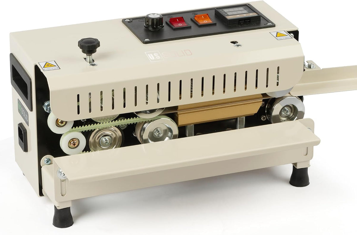Continuous Bag Band Sealer Sealing Machine, Automatic Horizontal Band Sealer with Digital Temperature Control for