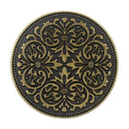 12 Pieces Mandala Metal Shank Buttons. 23mm. (Antique Brass)