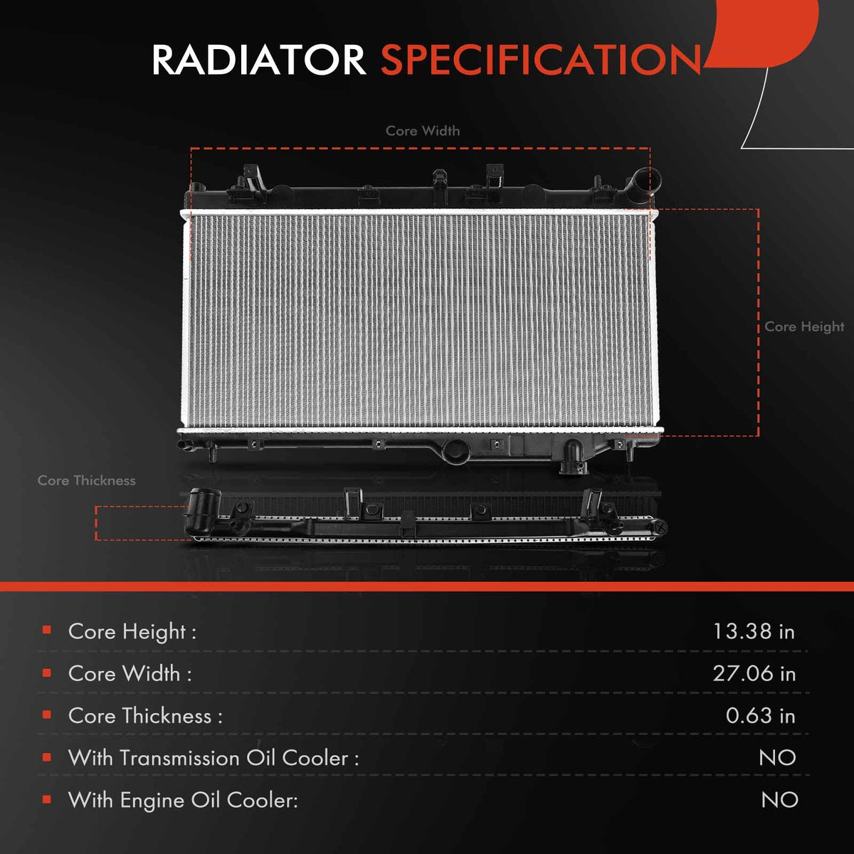 A-Premium Engine Coolant Radiator Assembly Compatible with Subaru