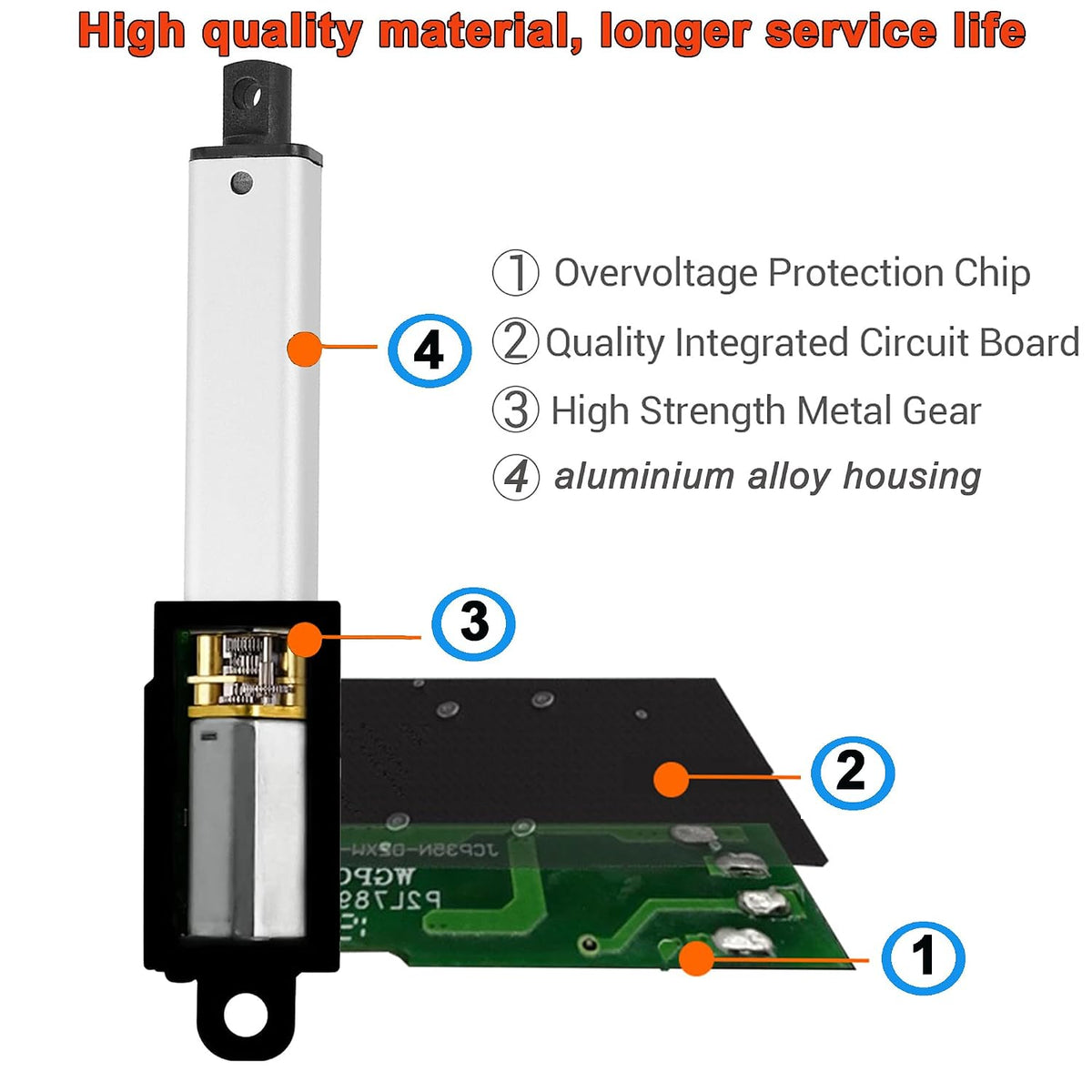 Mini Linear Actuator 12V 4Inch Stroke,60N 15mm/s Waterproof Actuator(100mm)