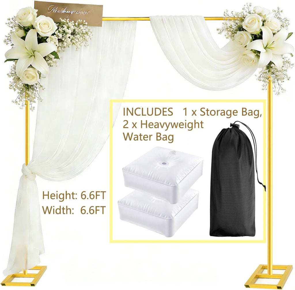 Square Balloon Arch Stand 6.6FT Metal Party Backdrop Stand 2-in-1 Dual-use