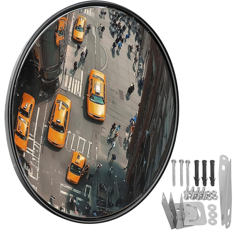 24” Convex Mirror, Corner Mirror Blindspot for Wall, Adjustable Wide Angle View Security Mirror, Convex Safety