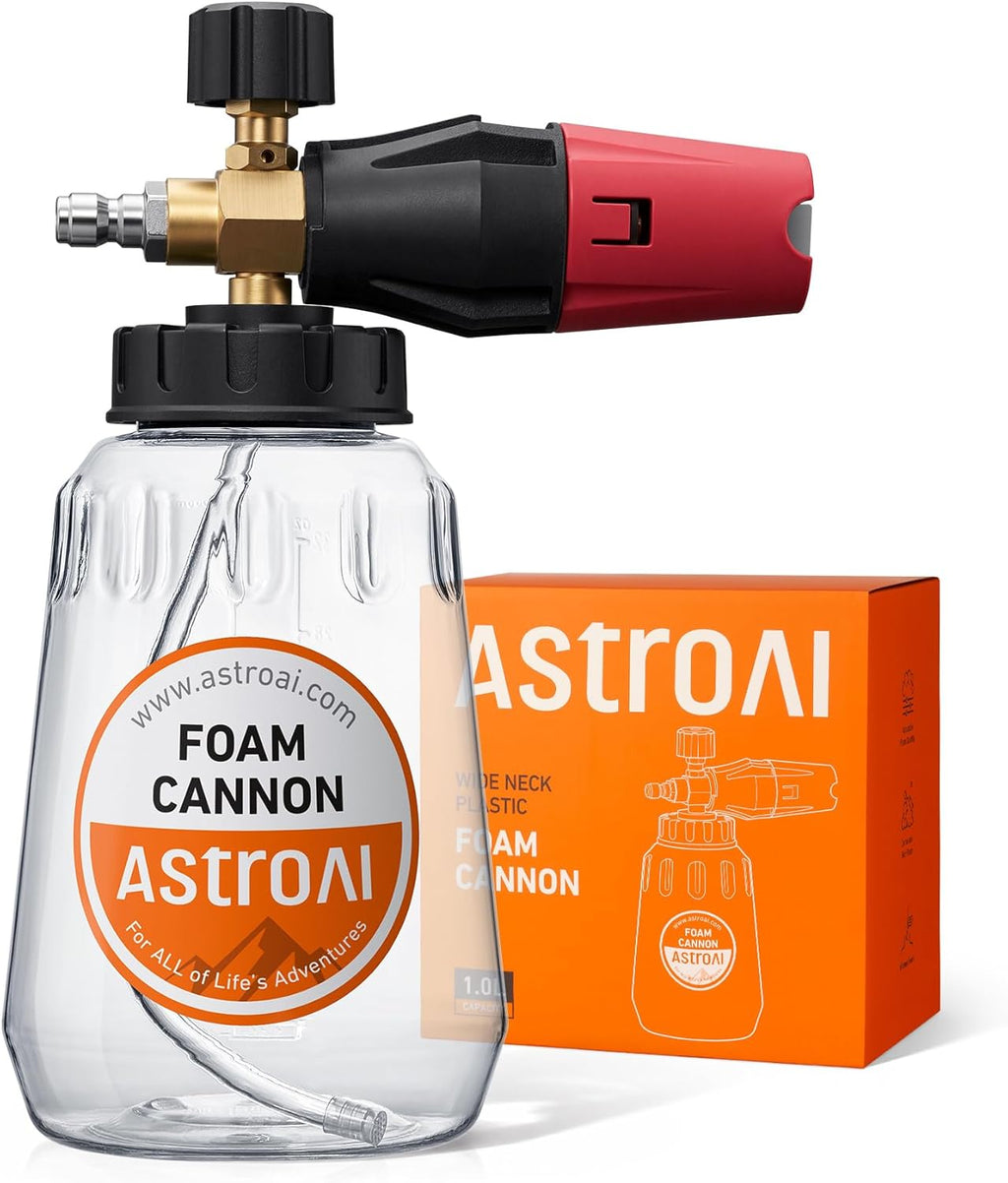 Foam Cannon for Pressure Washer with 1/4" Quick Connect Plug, 1 L | Thick Foam, Car Wash, Heavy Duty Snow Clear