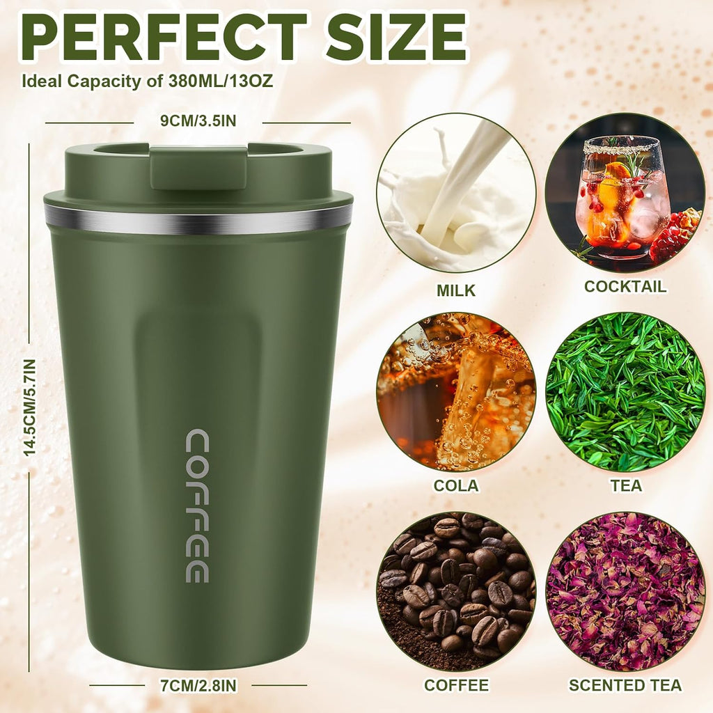 12 oz Stainless Steel Vacuum Insulated Tumbler - Coffee Travel Mug Spill Proof with Lid - coffee Cup for Keep Hot/Ice