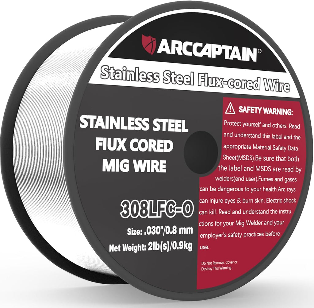 ARCCAPTAIN E308LFC-O Stainless Steel Flux Cored Welding Wire .030" 2LB