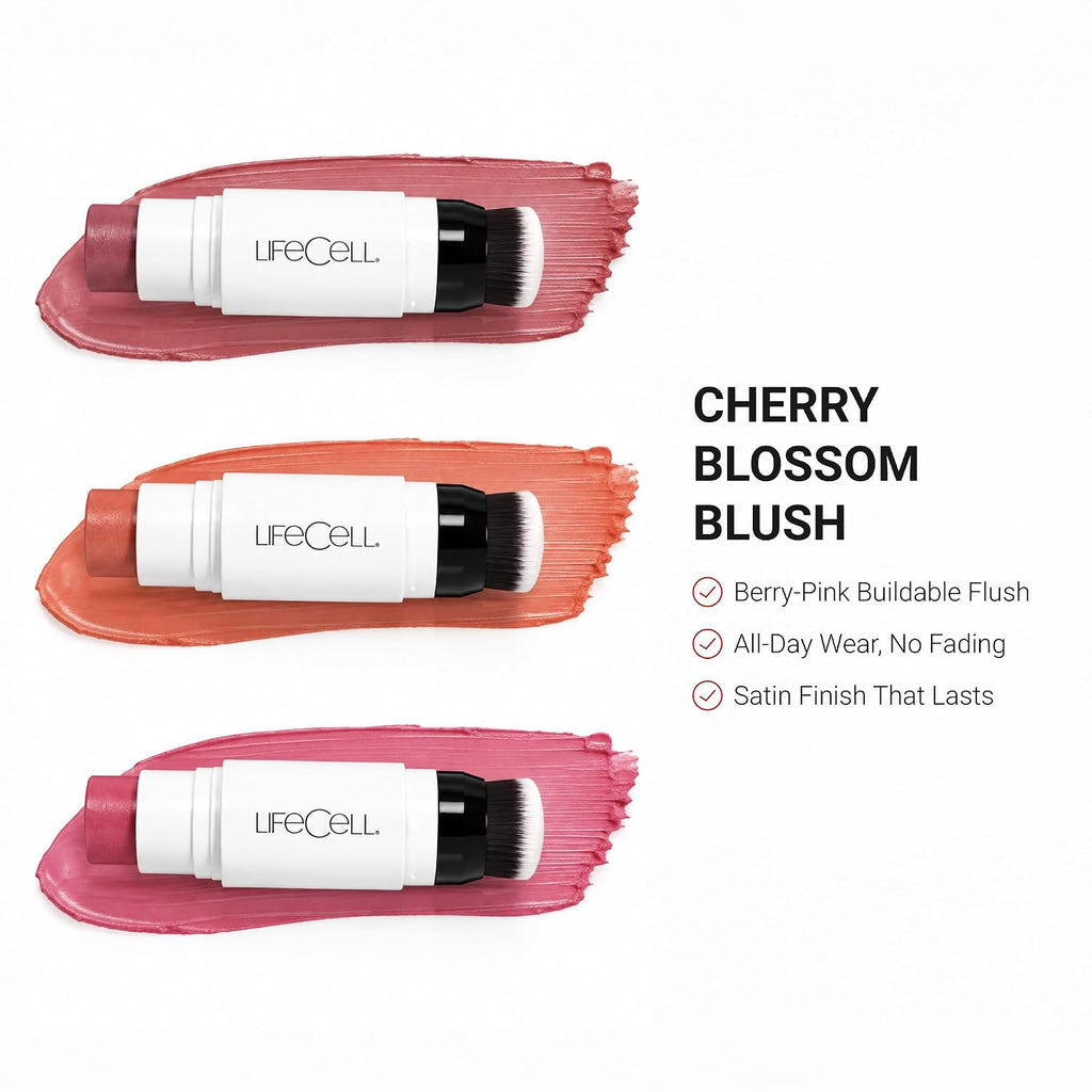 Cream Blush Stick, Peach - Vegan Buildable Color, 0.25oz