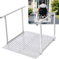 Folding Wheelchair Ramp with Handrails for Steps – Heavy Duty Threshold Ramp 500lbs Capacity, Safe Door Portable Ramp