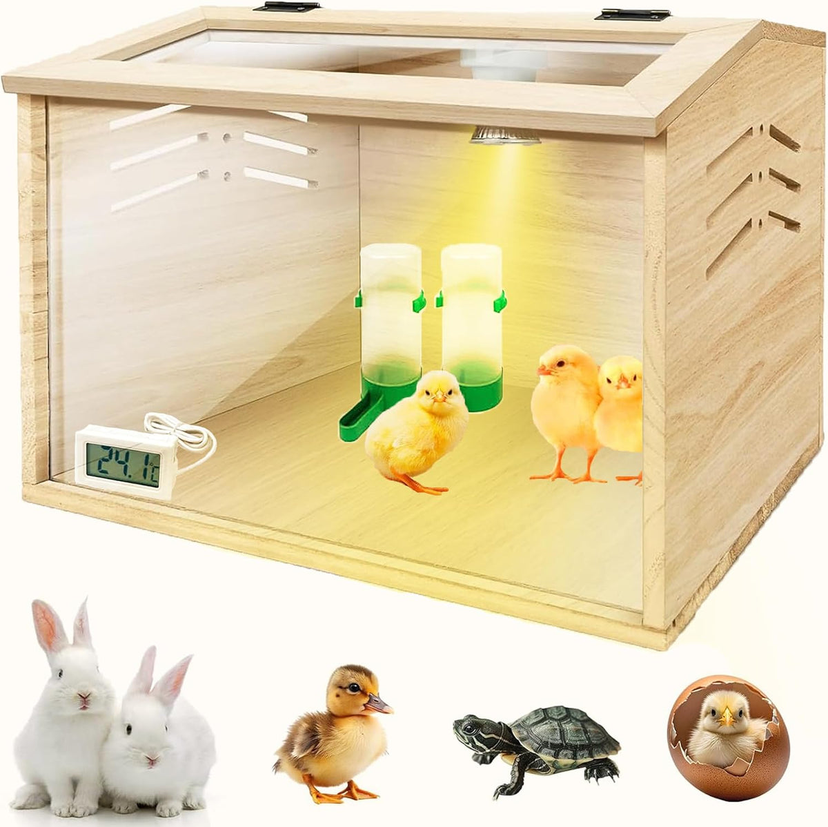 Chicken Brooder Box,Chick Brooder with Heat Lamp,16X12X12 in