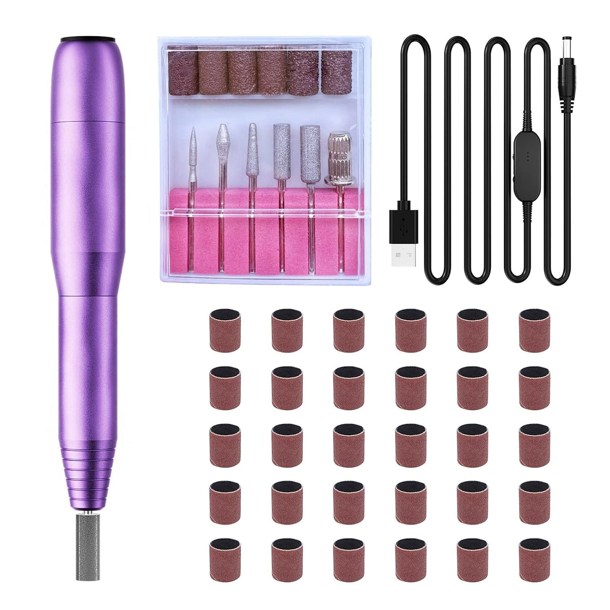 Professional Electric Nail Drill Kit - Variable Speed Control for Acrylic & Gel Nails, Manicure & Pedicure | Includes
