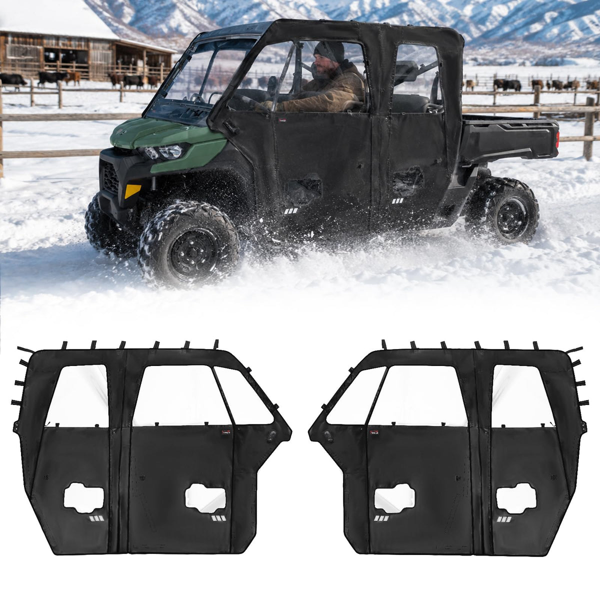 StarknightMT Soft Doors Compatible with Can Am Defender Max HD 7 8 9 10