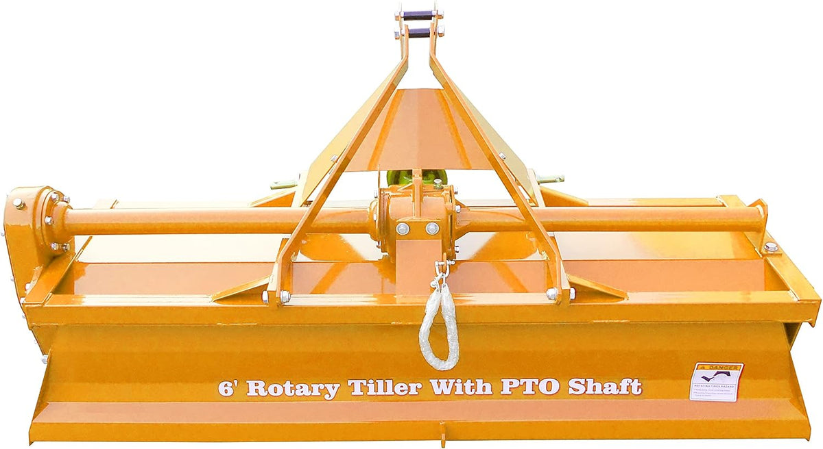 Sigma Heavy Duty 3 Point Hitch Rotary Tiller 6' FT 72" in. Work with 3 PT CAT I Hitch Tractor PTO Driven Gear Drive
