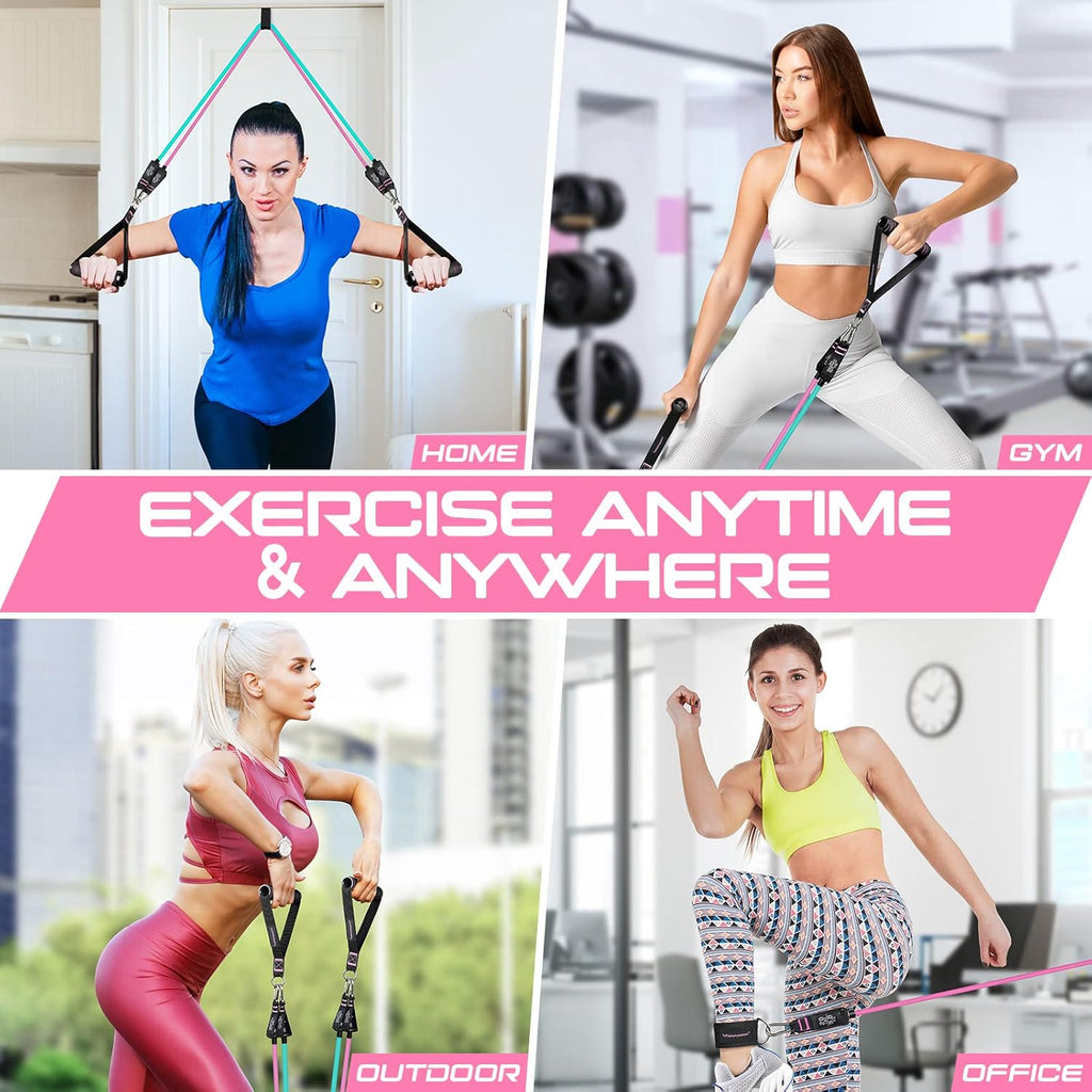 Resistance Bands for Working Out, 150LBS Exercise Bands, Workout Bands, Resistance Bands Set with Handles for Men