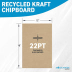 MagicWater Chipboard Sheet - 12x18 inch - 22 pt - 0.022" Thick - 100 Pack