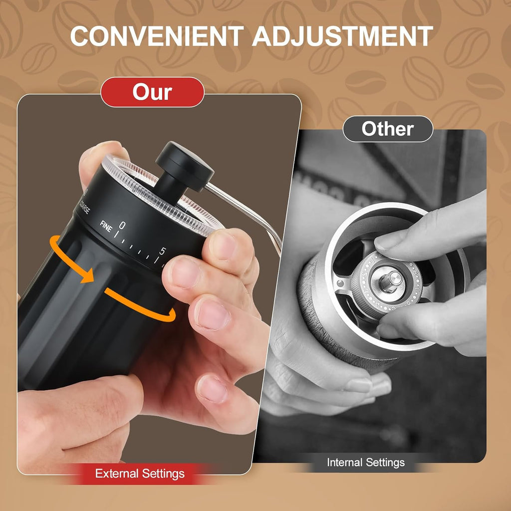Manual Coffee Grinder with Conical Burr, 40 Adjustable Settings, 30g Capacity, Portable for Espresso, French Press