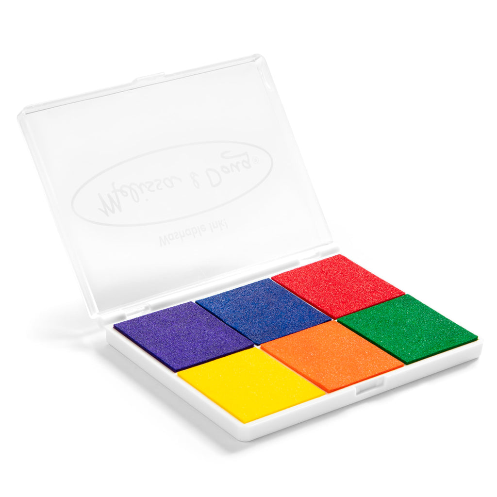 Rainbow Stamp Ink Pad 6 Washable Colors