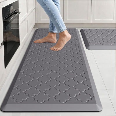 Kitchen Mats for Floor 2 Piece Anti Fatigue Mats, Grey