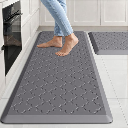 Kitchen Mats for Floor 2 Piece Anti Fatigue Mats, Grey