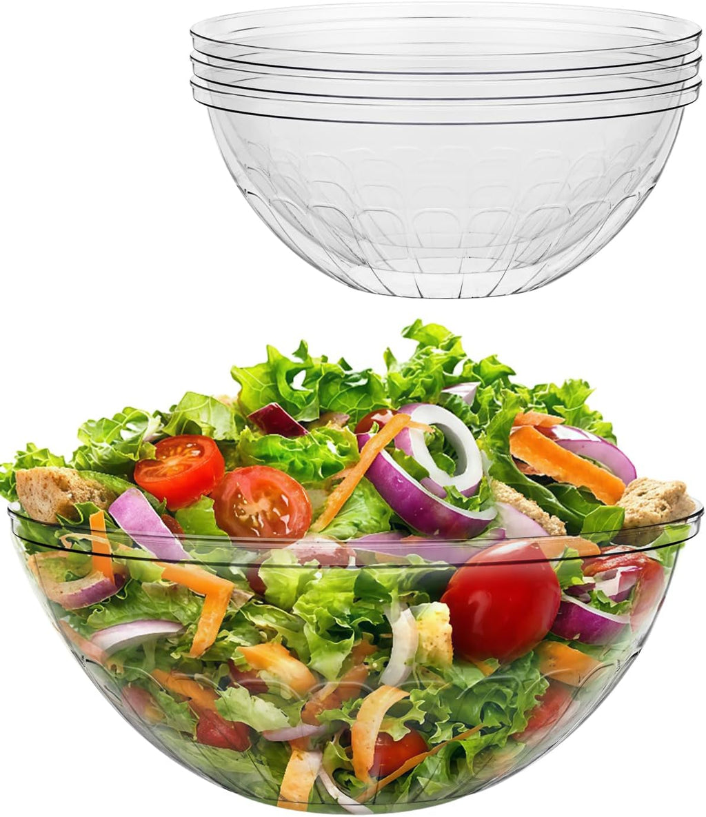 150 Oz Clear Plastic Serving Bowls, 4 Pack