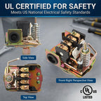 Pressure Switch Manual Reset Lever, 30-50 PSI, 1/4" FNPT, UL Certified
