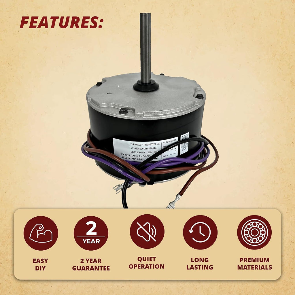 Genteq & Goodman 3S012 Motor, 1/6 HP, 208-230V