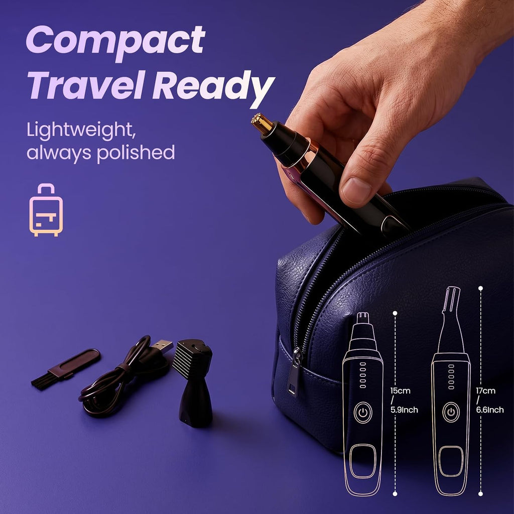 Nose and Ear Hair Trimmer for Women Men,2 in 1 LED Display Eyebrow Hair Trimmer with USB Rechargeable,2026 Portble