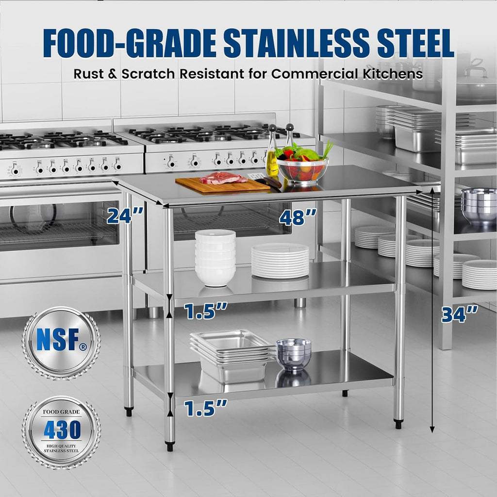 Stainless Steel Work Table 24 x 48 Inch