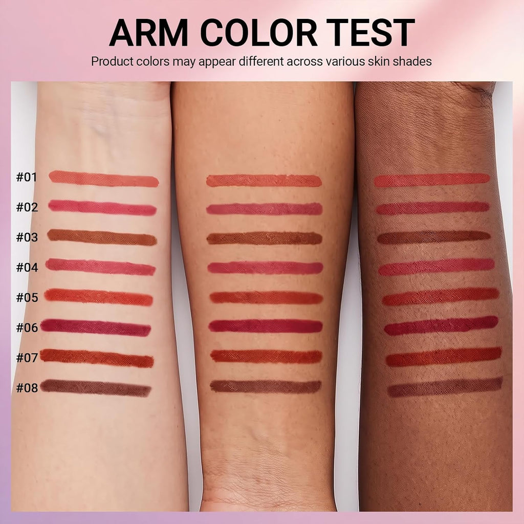 Deep Brown Matte Lipstick Lip Liner Pencil, Waterproof Cream Lipliner #8