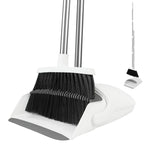 Broom and Dustpan Set, 52" Adjustable Handle Broom, White
