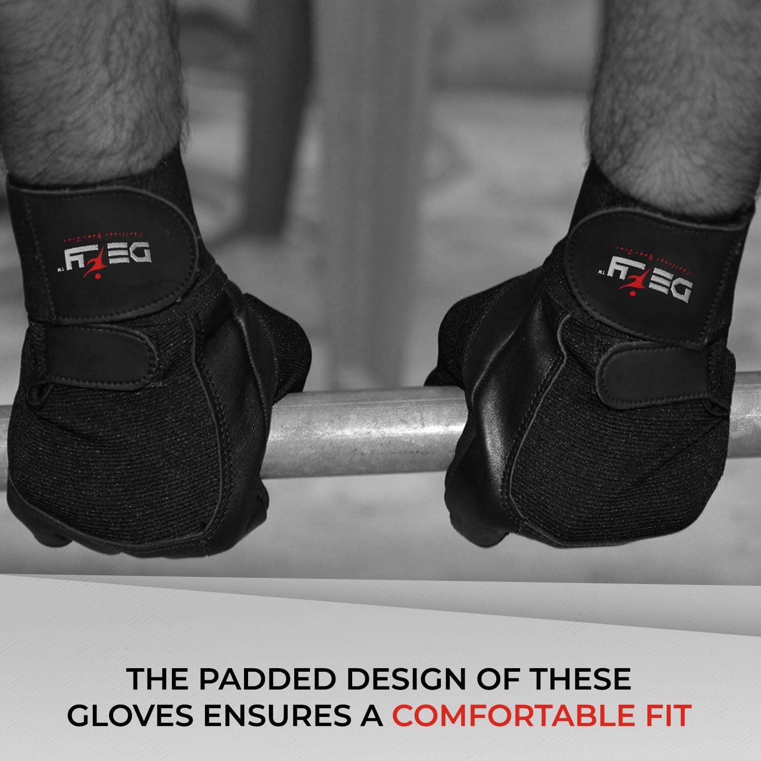 DEFY Padded Weight Lifting Gloves with 13" Long Wrist Wrap Genuine Leather Gym Gloves for Power Lifting, Cross