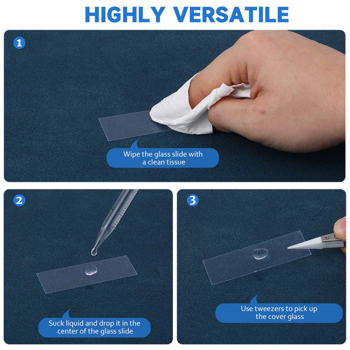 Plastic Microscope Slides Transparent Disposable 100 pcs