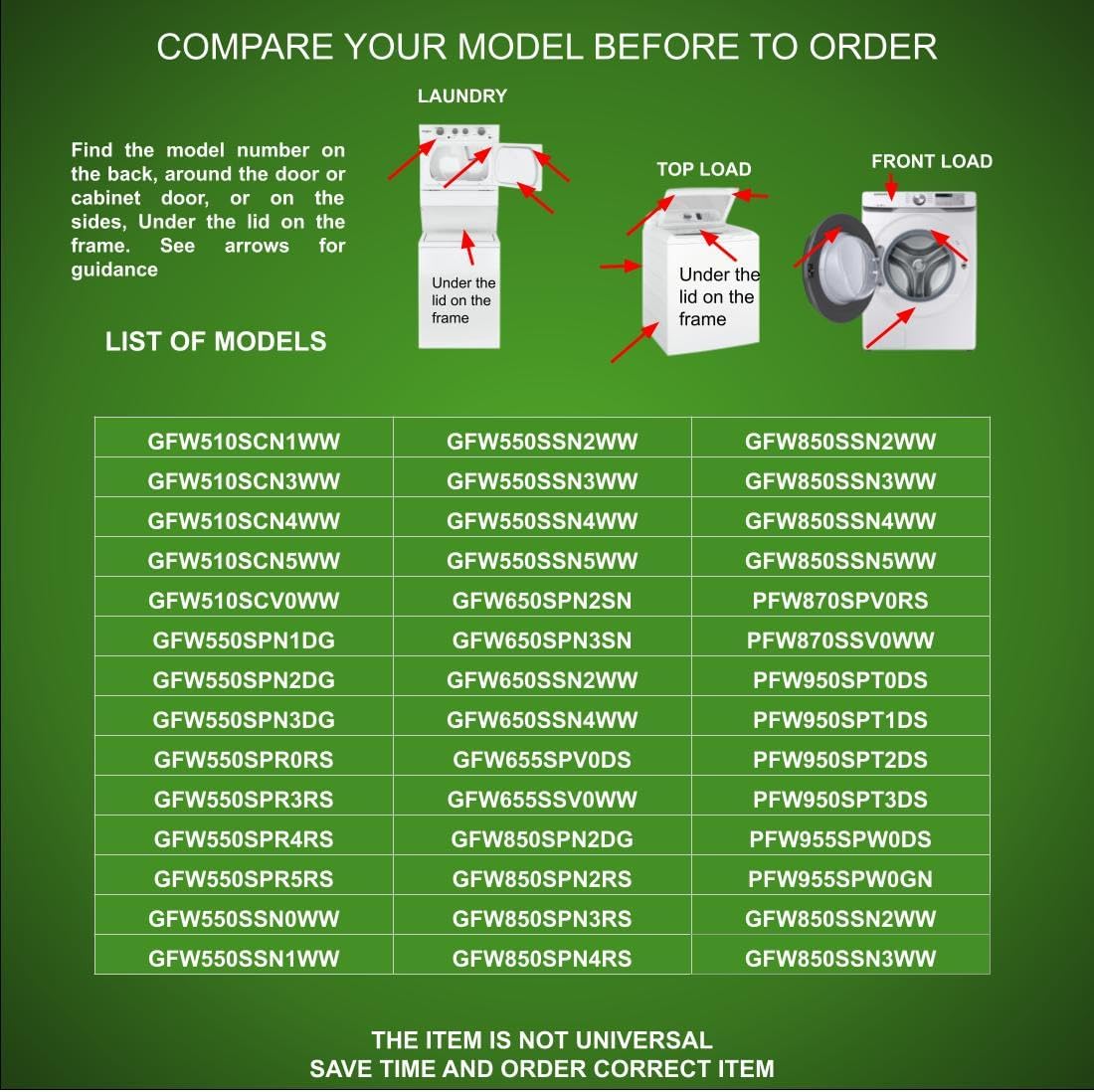 WH22X34657, WH22X35837 CKDX35837X compatible with General Electric, Hotpoint, RCA Washer Inverter Board fits old number WH22X34657, WH22X35837