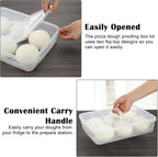 Pizza Dough Proofing Box, 14 x 10.3Inch Large Capacity Container, Fits 4-6 Dough Balls, Household Tray With Carry Handle