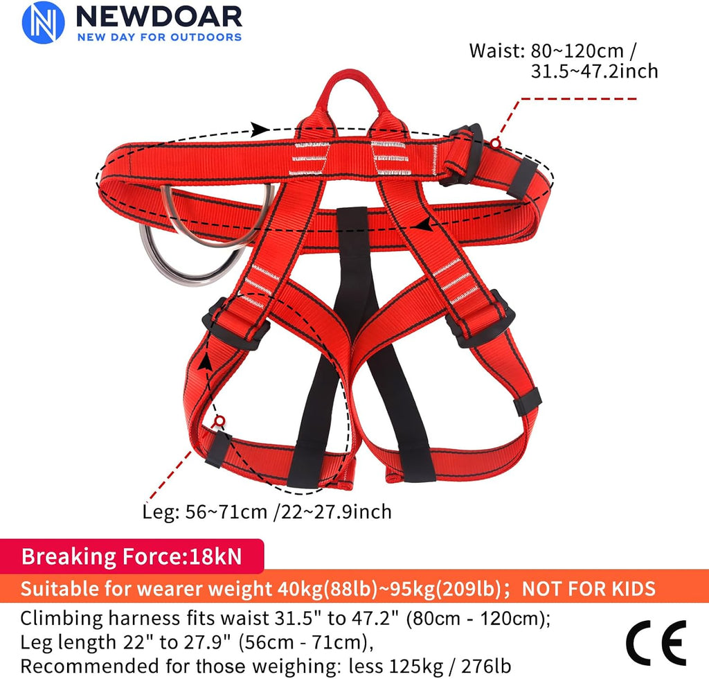 Climbing Harness, Mountaineering Rock Climbing Harness, Half Body Harness for Rappelling Fire Rescuing Tree Climbing