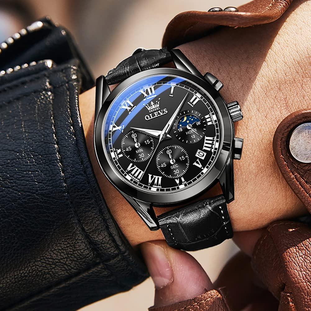 Mens Watches Stylish Chronograph Waterproof Luminous Silicon Strap Multifunction Watches for Men Business Men Wrist