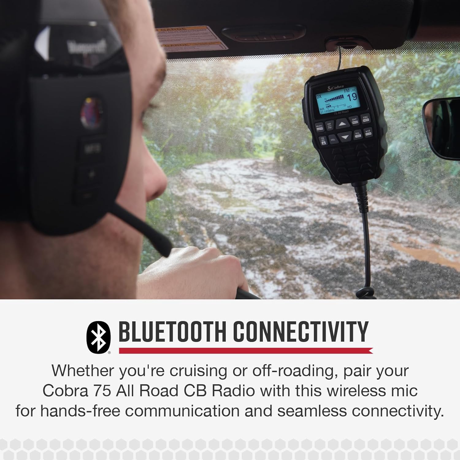 75 All Road CB Radio Wireless Microphone with Bluetooth Connectivity | AM/FM, Waterproof, Pack of 1