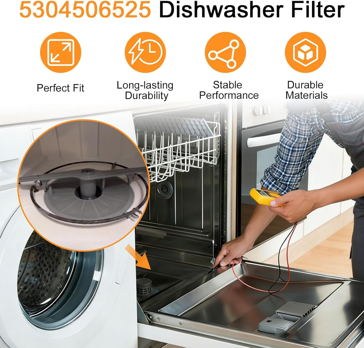5304506525 Dishwasher Filter Replacement Fit For Frigidaire Crosley Kenmore